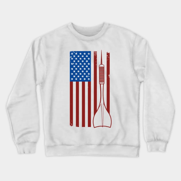 Darts USA Pride America Flag Arrow Patriot Gift Crewneck Sweatshirt by MrTeee